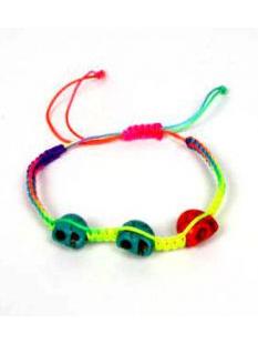 ZAS robapinzas.com | pulsera fosforescente de calaveras con cierre regulable.