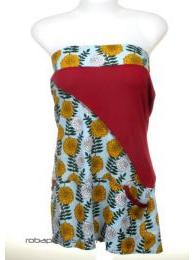 ZAS robapinzas.com | Top estampado palabra de honor, detalles en patchwork