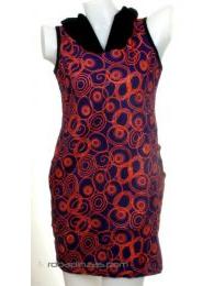 ZAS robapinzas.com | Vestido con bolsillos y capucha, estampado psico.