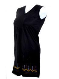 ZAS robapinzas.com | Vestido liso de viscosa con detalles bordados
