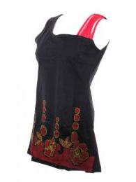 ZAS robapinzas.com | Vestido étnico de algodón tirante asimétrico estampdo en bajos.