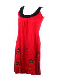 ZAS robapinzas.com | Vestido largo de viscosa con cuello redondo y detalles bordados