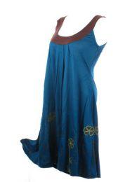 ZAS robapinzas.com | Vestido largo de viscosa con cuello redondo y detalles bordados