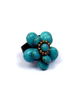 Anillo cuero flor con piedras superpuestas. Regulable a todas las tallas ZAS robapinzas.com | Anillo cuero flor con piedras superpuestas. Regulable a todas las tallas