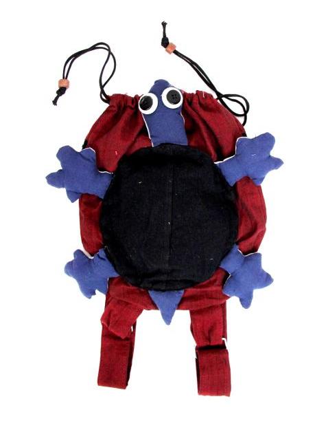 Mochila tortuga de algodón, con forro y bolsillos internos con cremallera. Cintas regulables y cordón para cerrar ZAS robapinzas.com | Mochila tortuga de algodón, con forro y bolsillos internos con cremallera. Cintas regulables y cordón para cerrar