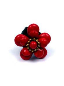 ZAS robapinzas.com | Anillo flor con piedras superpuestas aro de lat&oacute;n encerado regulable a todas las tallas
