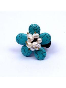 Modelo: Turquesa Anillo con forma de flor realizado Mod Turquesa