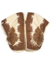 Modelo: Crema Blusa transparecia de flores Mod Crema