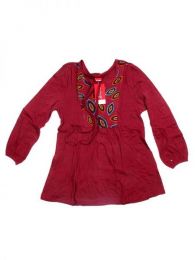 Modelo: Rojo Blusa hippie de rayón Mod Rojo