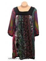 ZAS robapinzas.com | Blusa larga tipo Kurta de algodón, manga corta multicolor