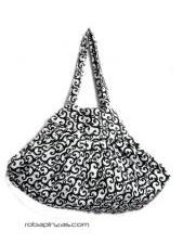ZAS robapinzas.com | Bolso de algod&oacute;n estampado de mano u hombro con compartimento interior con cremallera. Cierre cremallera.