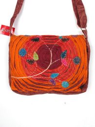 Modelo: Rojo bolso hippie circulos y flores. Mod Rojo