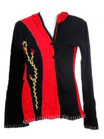 ZAS robapinzas.com | Camiseta bicolor con capucha bordada a mano.