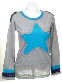 ZAS robapinzas.com | 
	Camiseta estrella, hombro abierto, manga larga, algod&oacute;n

