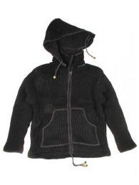 Modelo: Negro Chaqueta de Lana Alternativa. Mod Negro