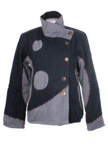 ZAS robapinzas.com | Chaqueta bicolor corta con cuello cruzado y botones