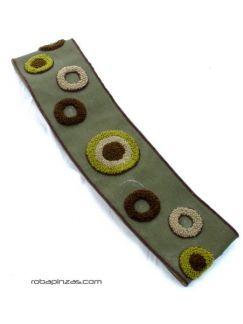 ZAS robapinzas.com | Cintur&oacute;n algod&oacute;n brocado luna llena, hebilla de madera con velcro
