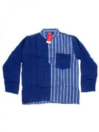 Modelo: Azul Camisa de algodón combinado Mod Azul