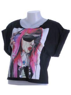 ZAS robapinzas.com | 
	Camiseta punk girl, manga corta amplia, talla &uacute;nica
