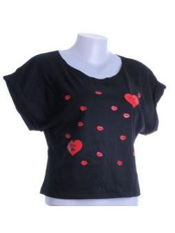 ZAS robapinzas.com | 
	Camiseta Hearts manga corta amplia. Talla &uacute;nica

