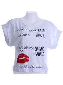 ZAS robapinzas.com | 
	Camiseta Gaga Lips, manga corta amplia, talla &uacute;nica
