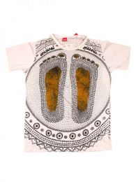 Modelo: Crema Camiseta Mirror, algodón Mod Crema