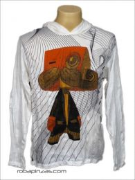 ZAS robapinzas.com | Camiseta BOX manga larga y capucha, algod&oacute;n fino arrugado