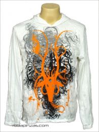 ZAS robapinzas.com | Camiseta ORANGE, algod&oacute;n fino arrugado, manga larga y capucha