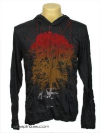 ZAS robapinzas.com | Camiseta TREE algod&oacute;n arrugado, manga larga y capucha