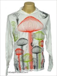 ZAS robapinzas.com | Camiseta MUSHROM, manga larga y capucha, algod&oacute;n arrugado