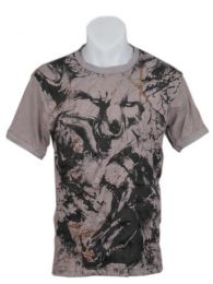 ZAS robapinzas.com | Camiseta lobo-wolf de algod&oacute;n arrugado fina y ligera