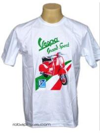 Modelo: Blanco Camiseta VESPA PIAGGIO, algodón Mod Blanco