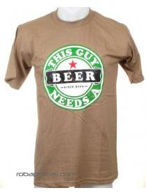 ZAS robapinzas.com | 
	This guy need Beer, camiseta manga corta algod&oacute;n
