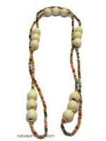 ZAS robapinzas.com | Collar largo de cuentas de colores y madera más gruesas intercaladas