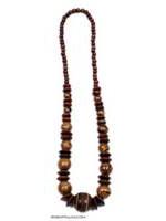 ZAS robapinzas.com | Collar bolas de madera lacadas haciendo aguas, largo.