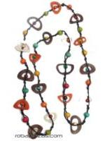 ZAS robapinzas.com | Collar tribal estilo africano LARGO. realizado en HUESO y maderas duras tropicales como Sono y Teka