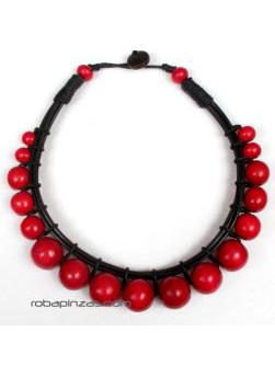ZAS robapinzas.com | 
	Collar redondo rígido de bolas de colores, cierre de botón
