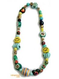 ZAS robapinzas.com | 
	Collar de cuentas de cer&aacute;mica decoradas a mano
