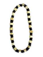ZAS robapinzas.com | Collar de bolas de madera y hueso de tiburón. Elastico, Grueso
