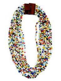 ZAS robapinzas.com | Collar multicolor, muti beads de colores y cierre de madera.