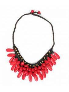 ZAS robapinzas.com | collar combinaci&oacute;n de peidr&aacute;s en forma de l&aacute;grimas e hilo de algod&oacute;n encerado, cierre de bot&oacute;n
