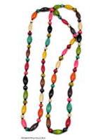 ZAS robapinzas.com | Collar bolitas de madera de colores extra largo (hasta la cintura)