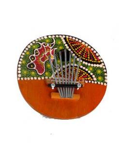 ZAS robapinzas.com | Carimba, instrumento musical de coco decorado dot paint, colores orientativos