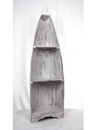 ZAS robapinzas.com | Mueble expositor barco de madera con 3 alturas, medidas 150 x 45x 35cm