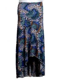 ZAS robapinzas.com | falda estampado flores, falda larga as&iacute;metrica con el&aacute;stico muy alto en cintura. talla &uuml;nica