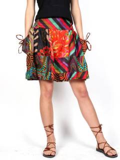 ZAS robapinzas.com | Falda hippie corta estampada multigoma en la cintura. Talla &uacute;nica. Son todas diferentes los colores pueden variar.