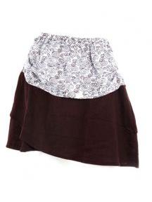 ZAS robapinzas.com | Minifalda doble con goma, estampado arriba liso abajo. Talla &uacute;nica