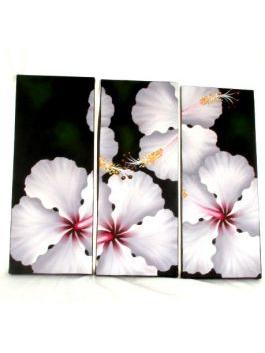 ZAS robapinzas.com | 
	Triptico lienzos pintados motivos de flores, set de 3 uds. Medida total: 50x60 cm

