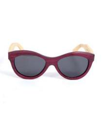 ZAS robapinzas.com | gafas de sol de madera root. montura de madera bamboo morado y lentes grises tac polarizadas protección uv400, incluye funda de yute, embalaje de cartón y gamuza root. medida frontal: 14,2x5cm (ancho-alto