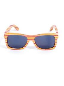 ZAS robapinzas.com | gafas de sol de madera root. montura de madera skateboard multicolor y lentes azul mirror tac polarizadas protección uv400, incluye funda de yute, embalaje de cartón y gamuza root. medida frontal: 14,2x5cm (ancho-alto)